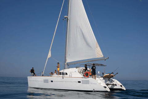 Benalmádena: Sailing & Dolphin Watching with Snacks/Drinks 2-h Shared Catamarán Day / Sunset