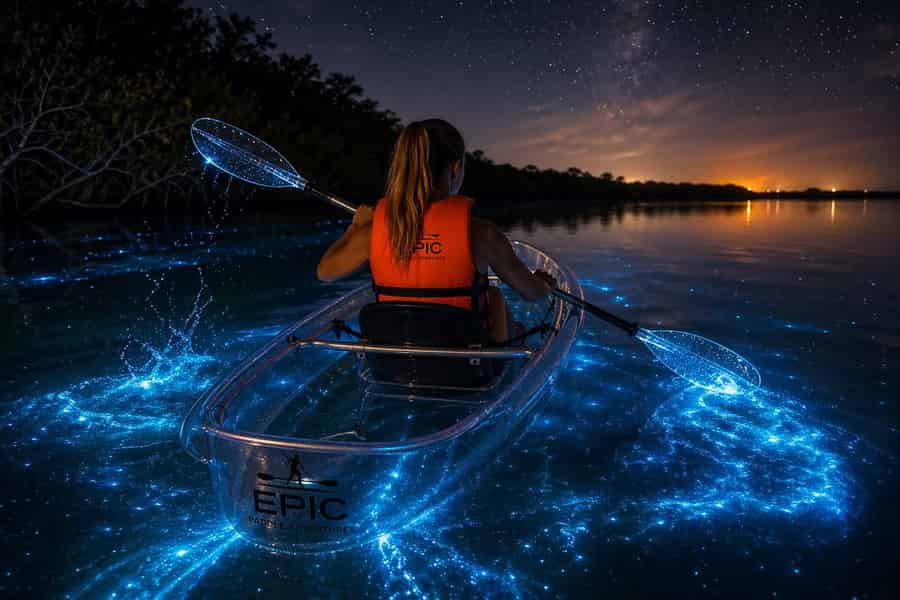 Orlando: Biolumineszenz klar Kajak oder Paddleboarding. Foto: GetYourGuide Orlando: Biolumineszenz klar Kajak oder Paddleboarding. Foto: GetYourGuide