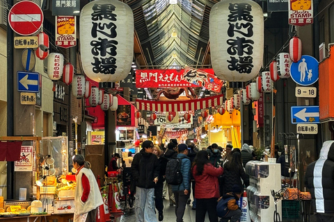 Osaka: Mercato di Kuromon e Sennichimae: tour gastronomico di 2 oreTour per piccoli gruppi in inglese
