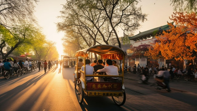 Beijing:Hutong rickshaw ride,Shichahai,Bell and Drum Towers