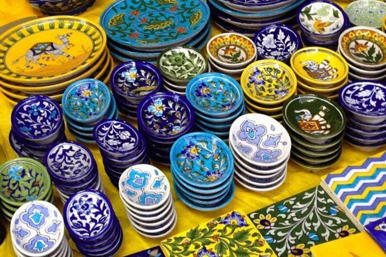 Jaipur Shopping Tour with Blue Pottery &Block Print Workshop Private Tour: Car + Guide