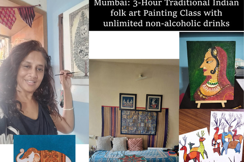 Mumbai: Corso di pittura con bevande analcoliche illimitate