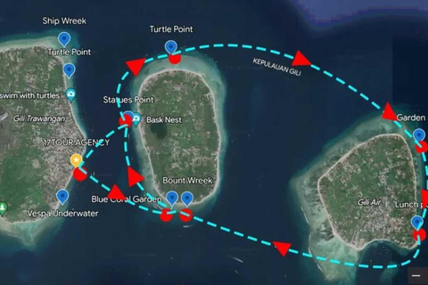 Gili Islands: Snorkeling Tour with Turtles and Statues
