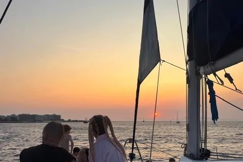 Rhodes: Sunset Catamaran Cruise with Fruits & Drinks
