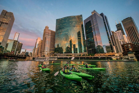 Chicago: Guided Sunset Kayak Tour on the River Guided Sunset Tour Single Kayak