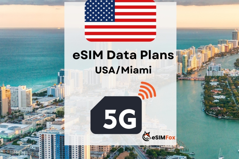 Miami : eSIM Internet Data Plan for USA 4G/5G Miami 10GB 30Days