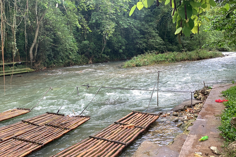 Bamboo rafting with limestone massage and shopping