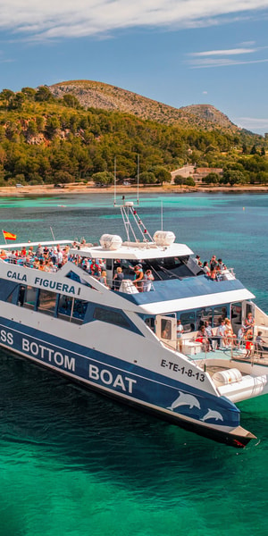 Alcudia 2 Hour Glass Bottom Boat Trip To Coll Baix Getyourguide