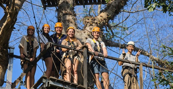 Chiang Mai: Jungle Zipline, River Bamboo Raft with Pickup