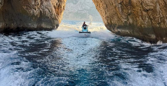Jet Ski Tour to Cala Albarca from San Antonio