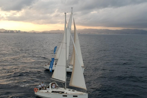 Barcelona: Sailing with Open Bar, Catalan Snack & Swim Stop
