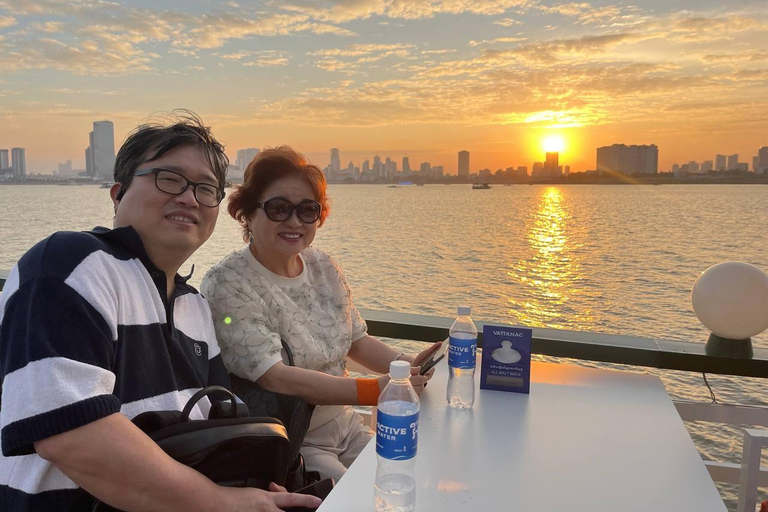 Phnom Penh: Sunset Cruise with Big Bus Angkor Tour Ticket Phnom Penh: Boat Sunset Cruise & FREE Big Bus Angkor tour