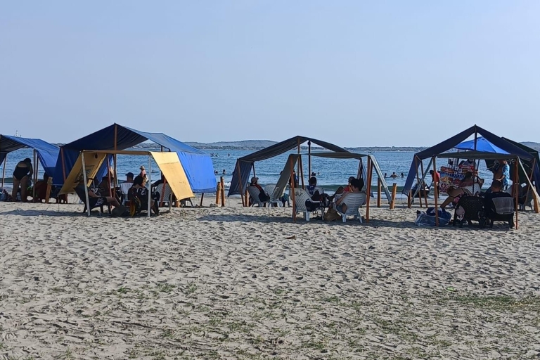 Cartagena: SUN TENT, CHAIRS on Castillogrande beach+LUNCH
