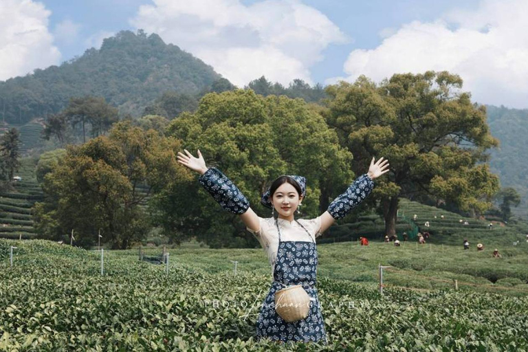Hangzhou: Tea Picking, Roasting, and Fan-Making Experience Premium Tea Picking, Drone & Lacquer Fan Experience