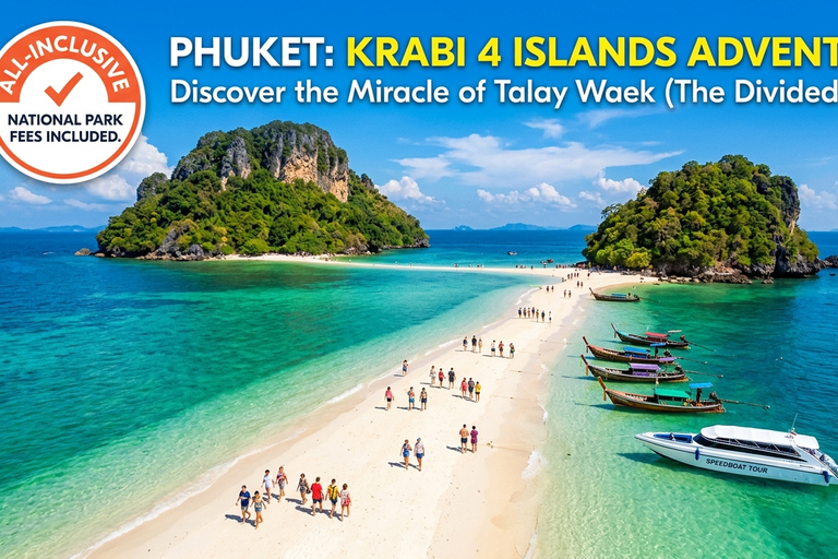 Phuket: Krabi 4 Islands Day Trip by Speedboat with Lunch