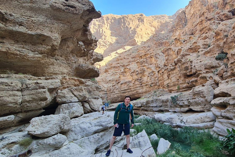 Da Muscat: Avventura a Wadi Shab, Sinkhole e Spiaggia delle Pinne
