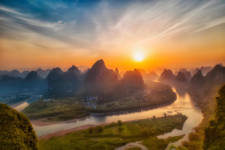 From Guilin: Li River Rafting, Fishing & Xianggong Hill Tour