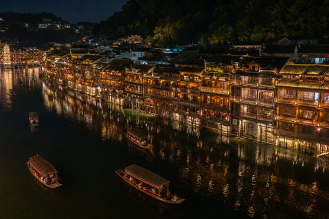 Zhangjiajie: Fenghuang Ancient Town Cruise Ticket & Transfer Tuo River Night Cruise E-Ticket
