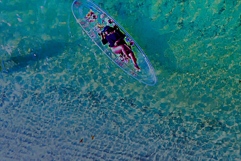 Miami/South Beach: servizio fotografico in kayak trasparente con droneKayak trasparente singolo con fiori e video