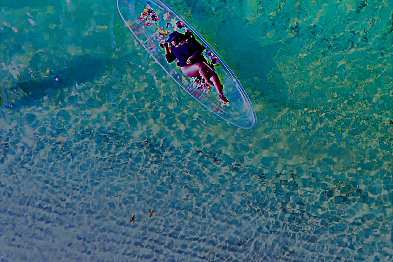 Miami/South Beach: servizio fotografico in kayak trasparente con droneKayak trasparente singolo con fiori e video