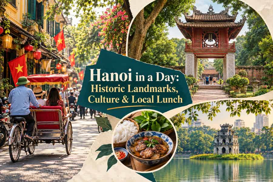 Hanoi an einem Tag: Historische Sehenswürdigkeiten, Kultur & lokales Mittagessen. Foto: GetYourGuide Hanoi an einem Tag: Historische Sehenswürdigkeiten, Kultur & lokales Mittagessen. Foto: GetYourGuide