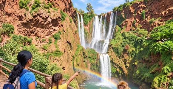 Depuis Marrakech : excursion aux cascades d&#39;Ouzoud avec sortie en bateau