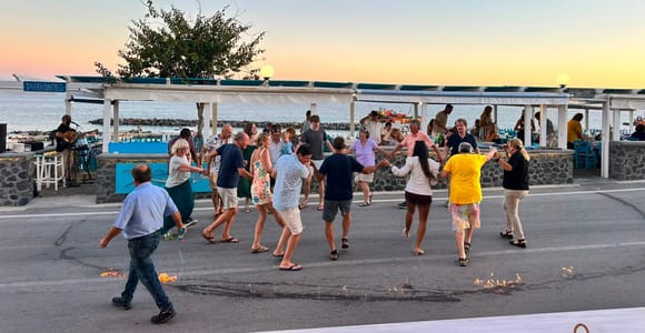 Santorini: Sunset Greek Night, Live Music & Plate Smashing