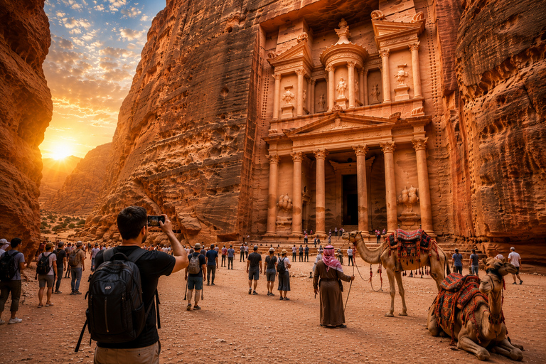 From Amman: Petra, Pink Salt Lake, & Dead Sea Day Trip Transportation Only Tour