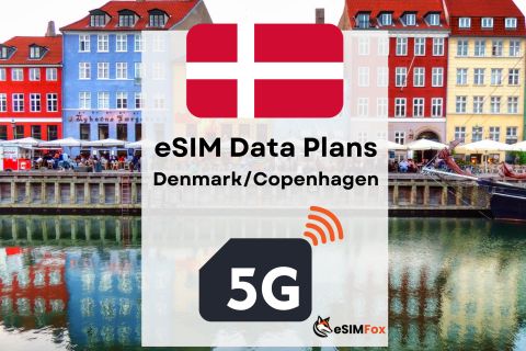 Koppenhága : eSIM internet adatcsomag Dániában 4G/5G