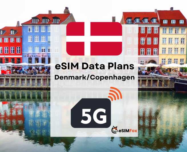 Κοπεγχάγη : Πρόγραμμα δεδομένων Internet eSIM για Δανία 4G/5G