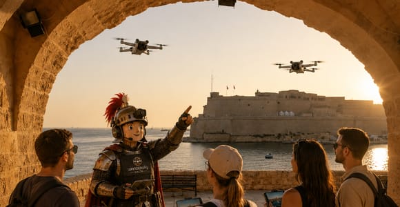 Malta: Mini Drone Experience with Drone Operator & Driver