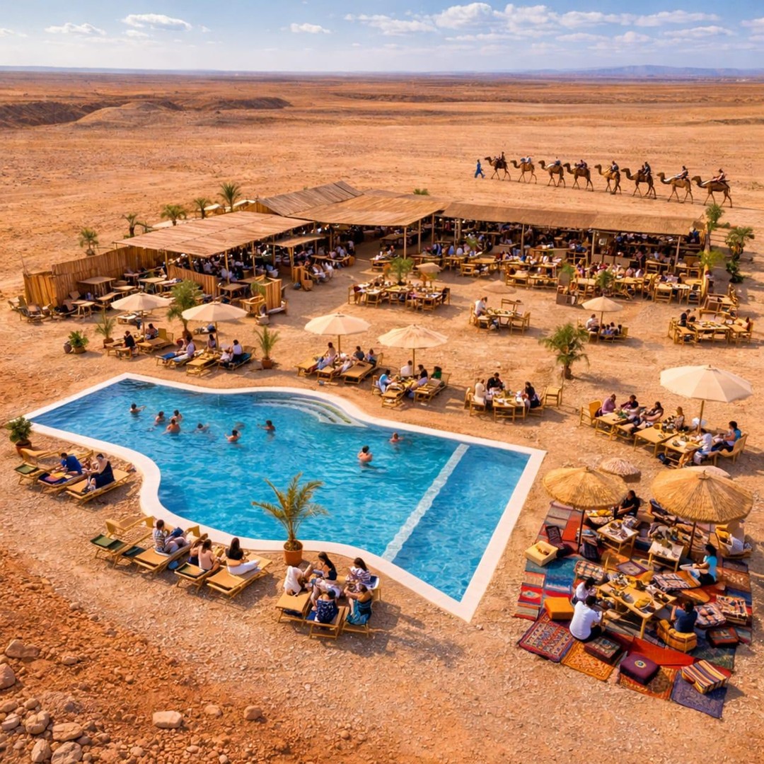 Marrakech : désert d’Agafay, balade à dos de chameau, piscine et déjeuner berbère - dromadaire