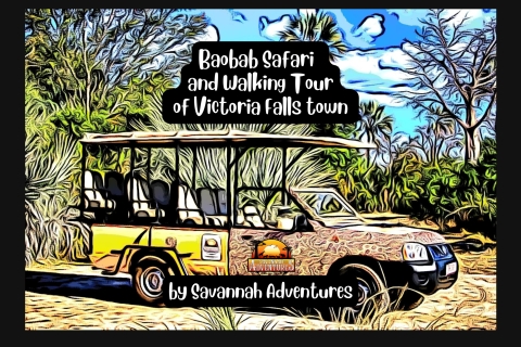 Wodospady Wiktorii: Safari i piesza wycieczka po mieście Victoria Falls(Kopia) Vicoria Falls: Safari z baobabami i piesza wycieczka po mieście Vic Falls