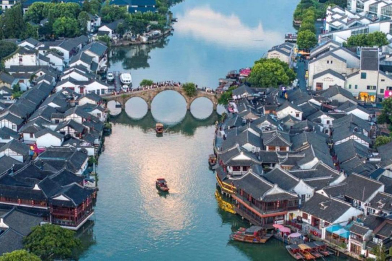 Shanghai: Zhujiajiao Water Town Join in Tour with Tea Wild Animal Park Day Trip