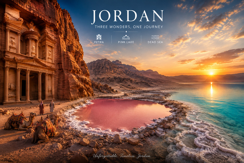 From Amman: Petra, Pink Salt Lake, & Dead Sea Day Trip Transportation Only Tour