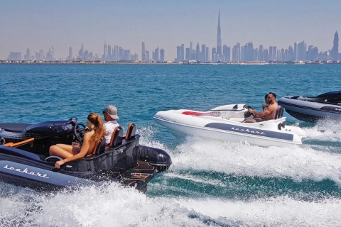 Dubai: zelfrijdende boottocht met snacks, zwemmen en foto's120 minuten SeaNic PicNic - Zelfrijdende boottocht (privégroep)