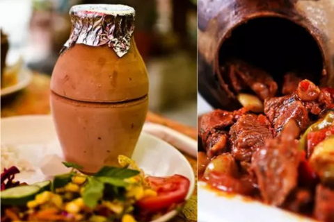 Capadócia: jantar de kebab em cerâmica e espetáculo de quebra de panelas de barroMenu de Kebab Vegetariano em Panela de Barro