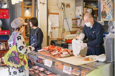 Tokyo: Tour panoramico del mercato del pesce di Tsukiji e dei frutti di mareTokyo: giro turistico e frutti di mare del mercato del pesce di Tsukiji