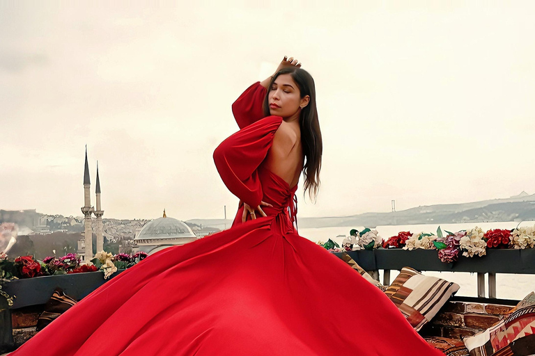 Istanbul: Rooftop Photoshoot with Flying Dress