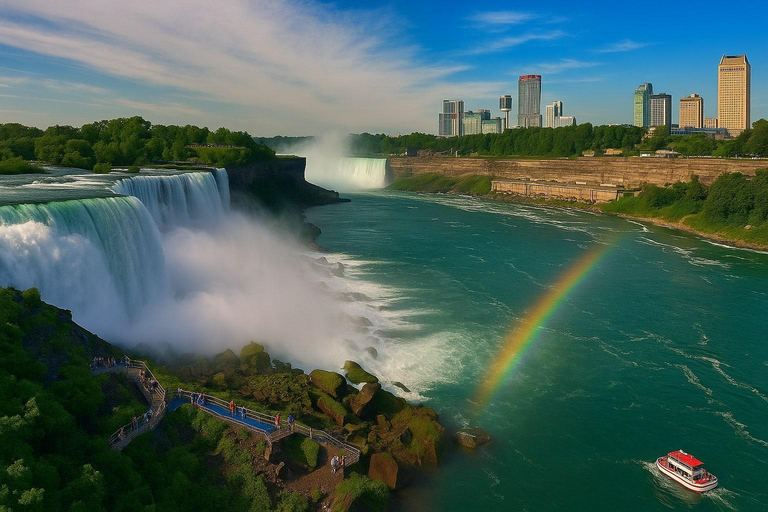 Cataratas do Niágara, Ontário: tour guiado com passeio de barco e serviço de buscaNiagara Falls, Ontário: tour guiado com passeio de barco e serviço de busca