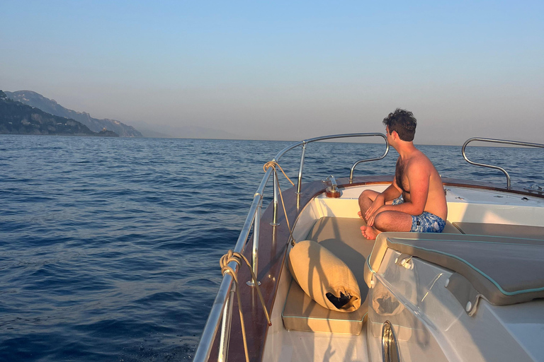 Private Amalfi Coast Boat Tour by boat with Aperitif & snack Private Amalfi Coast Boat Tour by Gozzo with Skipper & Drink
