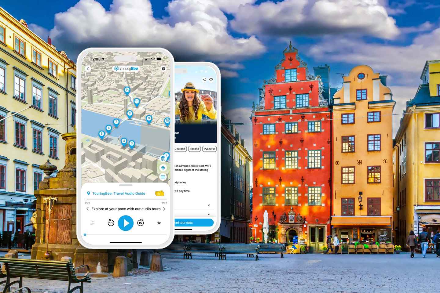 Stockholm Walking Tour with Audio Guide & HO-HO Bus Option