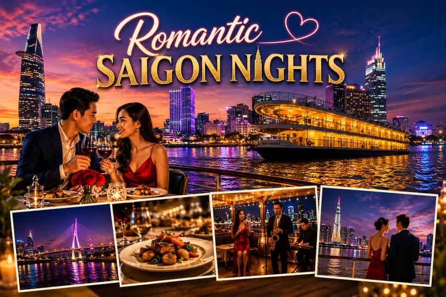 Romantische Nächte in Saigon: Dinner-Bootsfahrt-Erlebnis. Foto: GetYourGuide Romantische Nächte in Saigon: Dinner-Bootsfahrt-Erlebnis. Foto: GetYourGuide