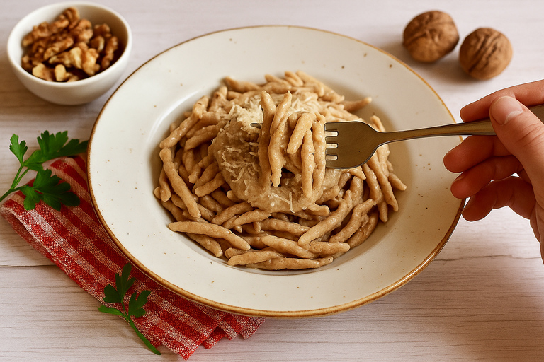 Walnut Pesto Mortar Masterclass with Pasta Tasting and Wine