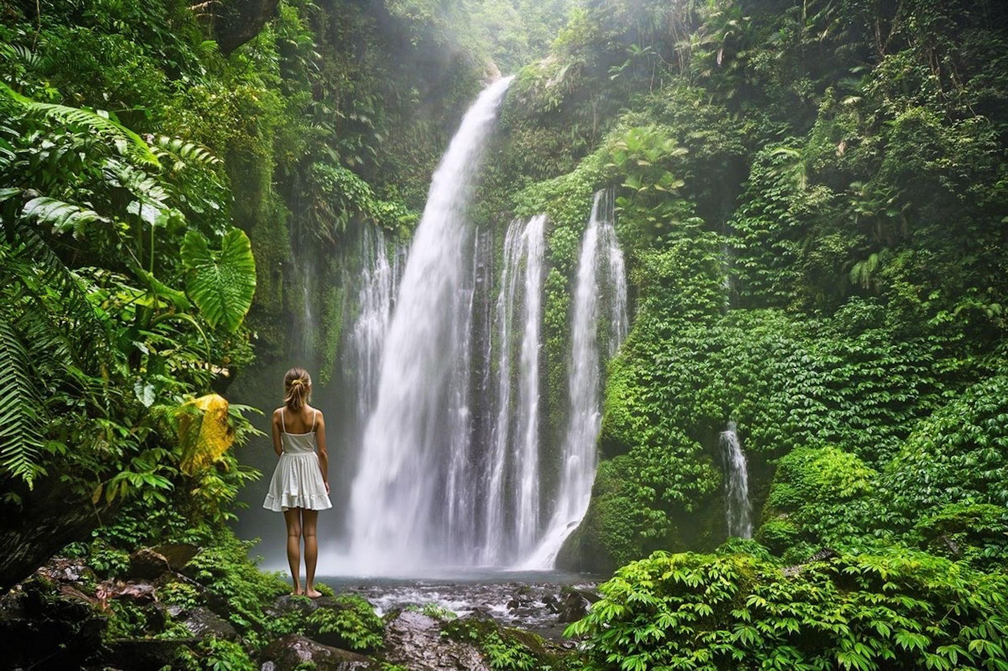 Wasserfall-Abenteuer auf Lombok: Trekking zu den Wasserfällen Tiu Kelep und zum Selong Hill