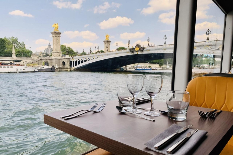 Paris: Seine River Cruise & Eiffel Tower Access Summit Eiffel Tower Access & Dinner Cruise