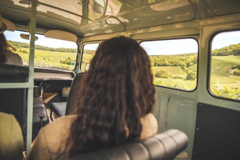 From the vines to the Champagne glass with a vintage car The heart of the Champagne region
