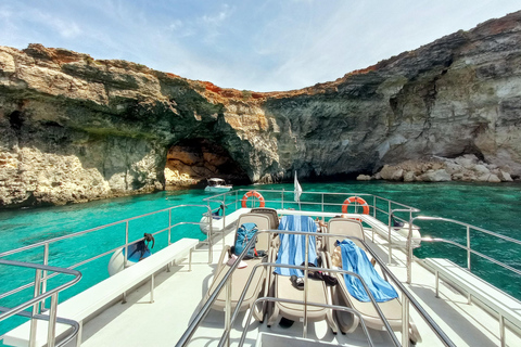 Lagoa Azul de Comino e Lagoa de Cristal - Cruzeiro de 3 baías