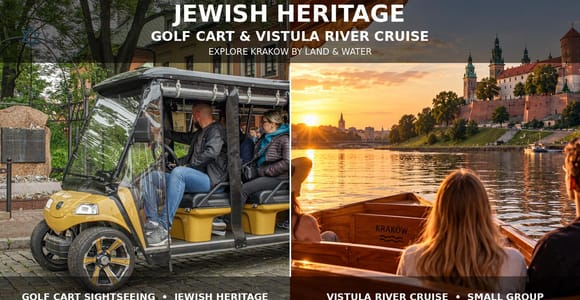 Krakow: Jewish Heritage Golf Cart & Vistula River Cruise Mix