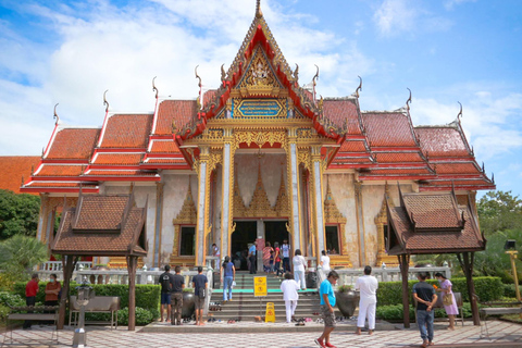 Vista del Gran Buda, el mercado ChillVa, Wat Chalong y el casco antiguo de Phuket